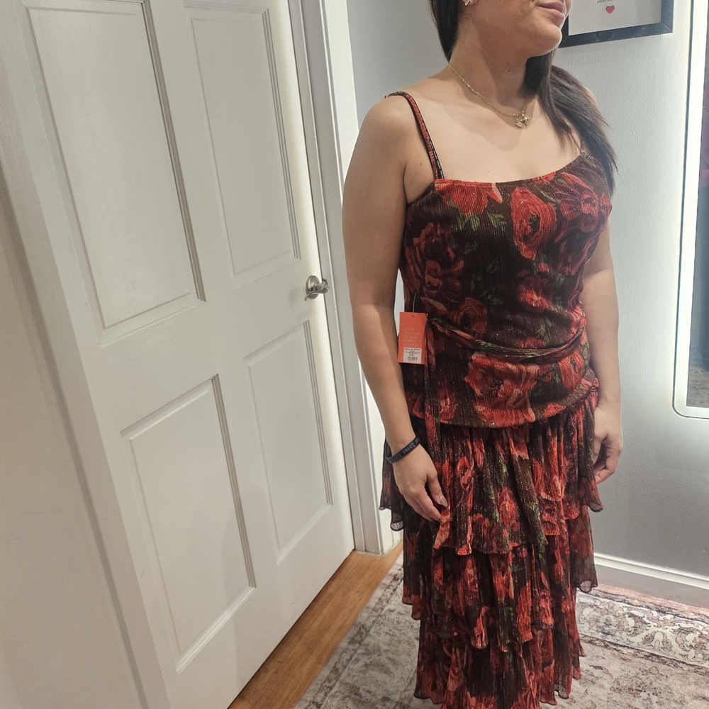 Floral Tiered Dress with Spaghetti Straps